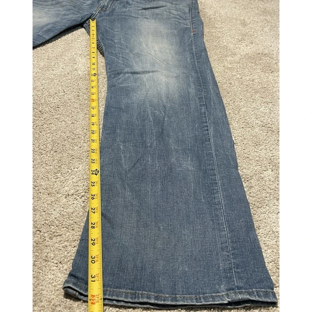 True Religion Relaxed Straight Mens 40 x 32 Flap Pocket Blue